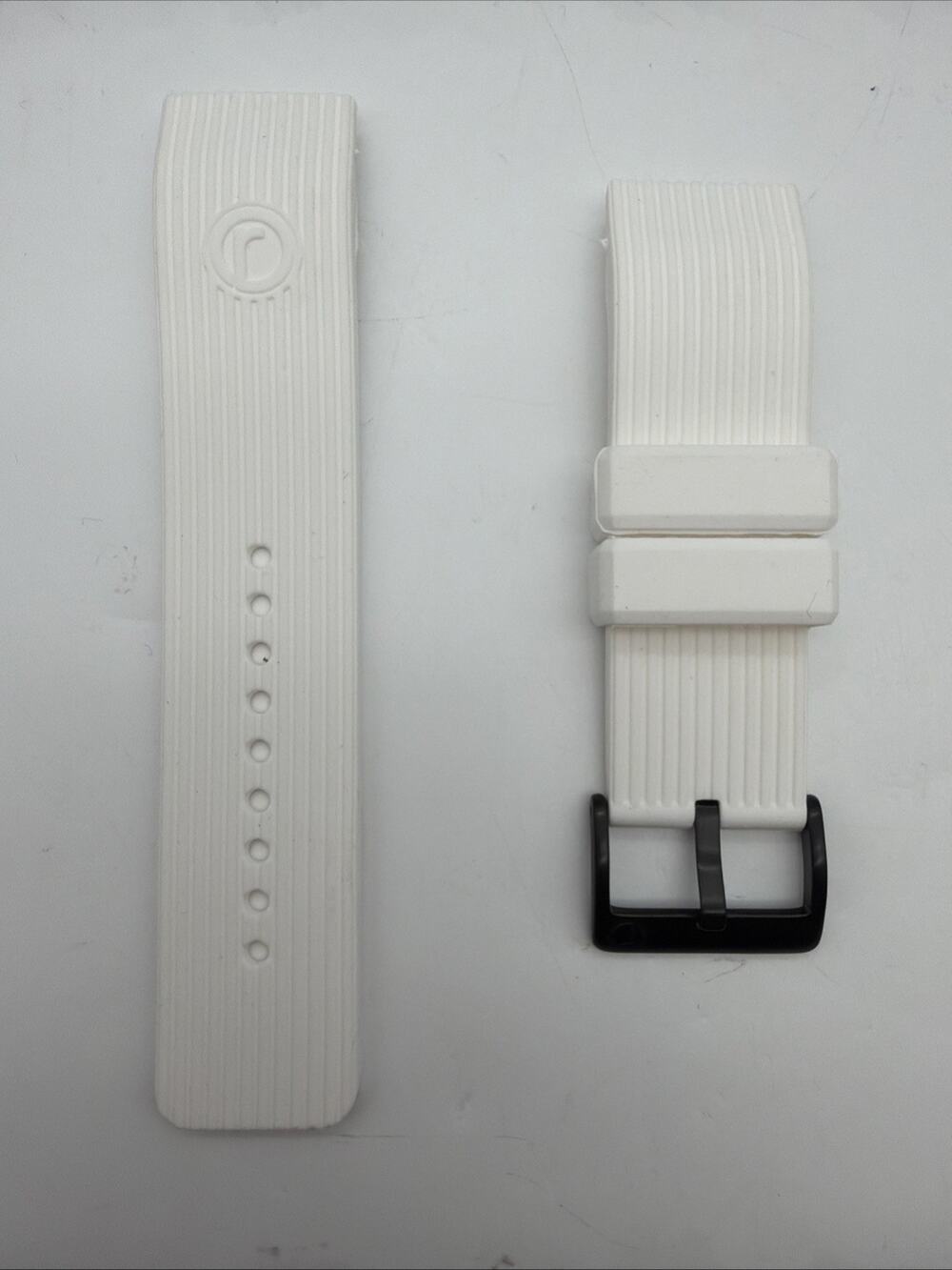 Redline Watch White Rubber Strap Band With Black Buckle 24mm
